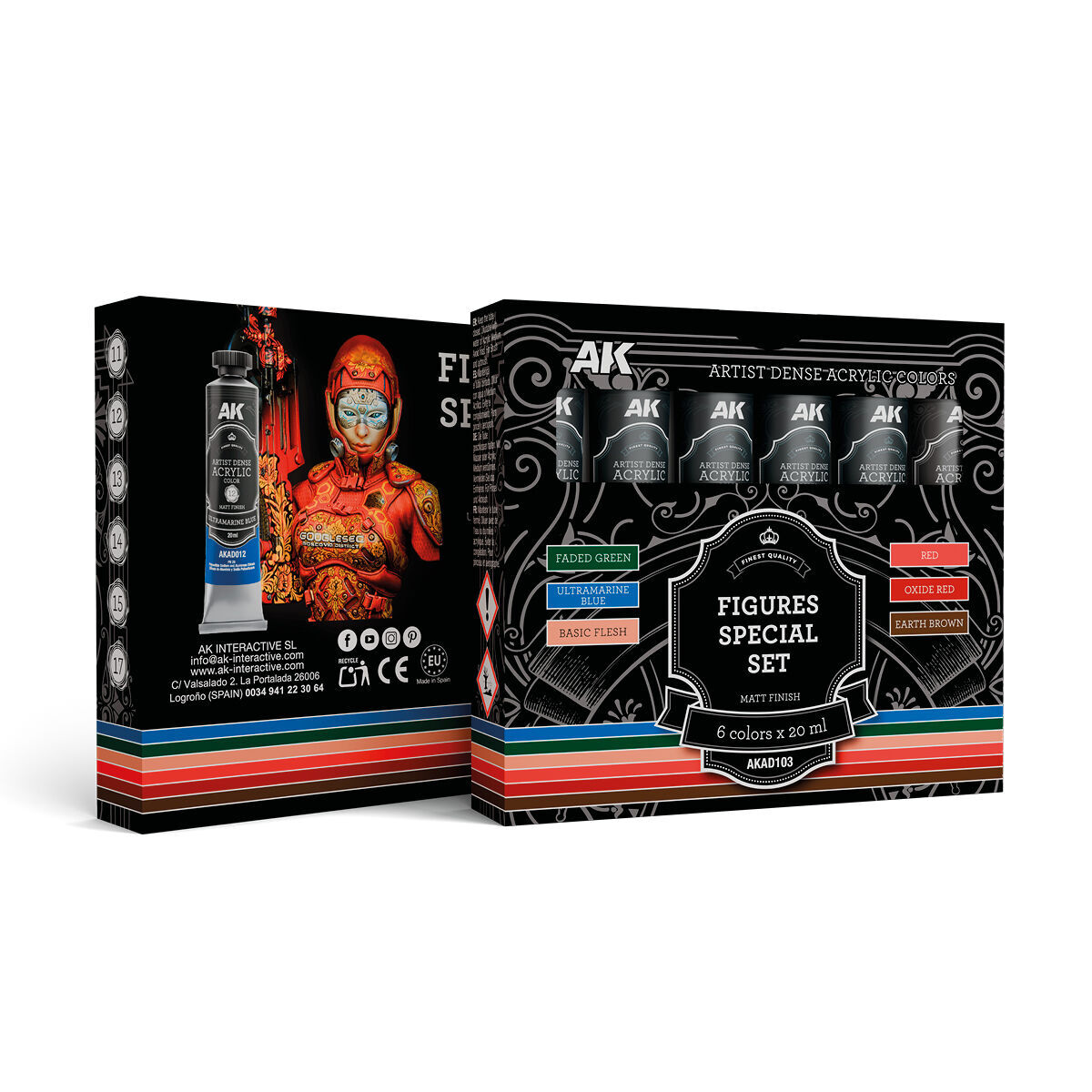 AK Interactive Artist Dense Acrylic Figures Special Set (6 Tubes 20 ml) AK Interactive