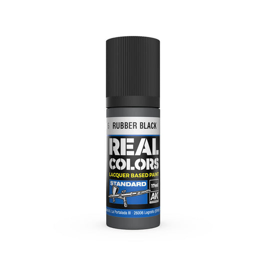 AK Interactive Real Colors: Rubber Black - 17ml Lacquer Paint AK Interactive