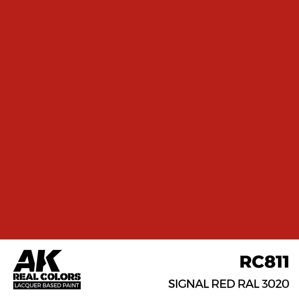 AK Interactive Real Colors: Signal Red RAL 3020 - 17ml Lacquer Paint AK Interactive