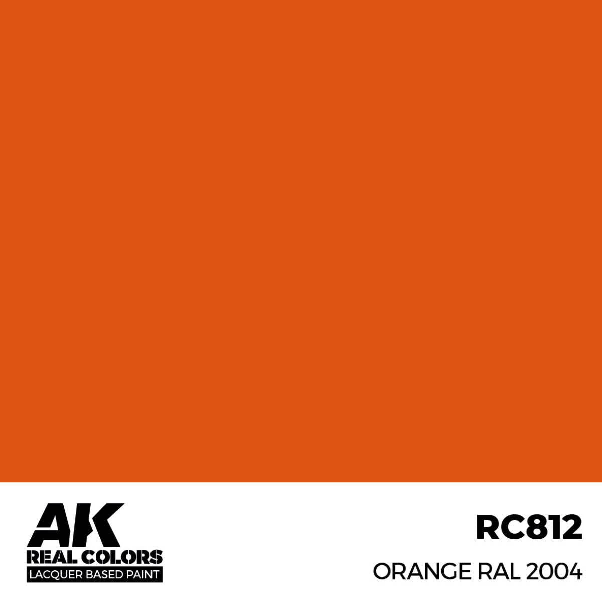 AK Interactive Real Colors: Orange RAL 2004 - 17ml Lacquer Paint AK Interactive