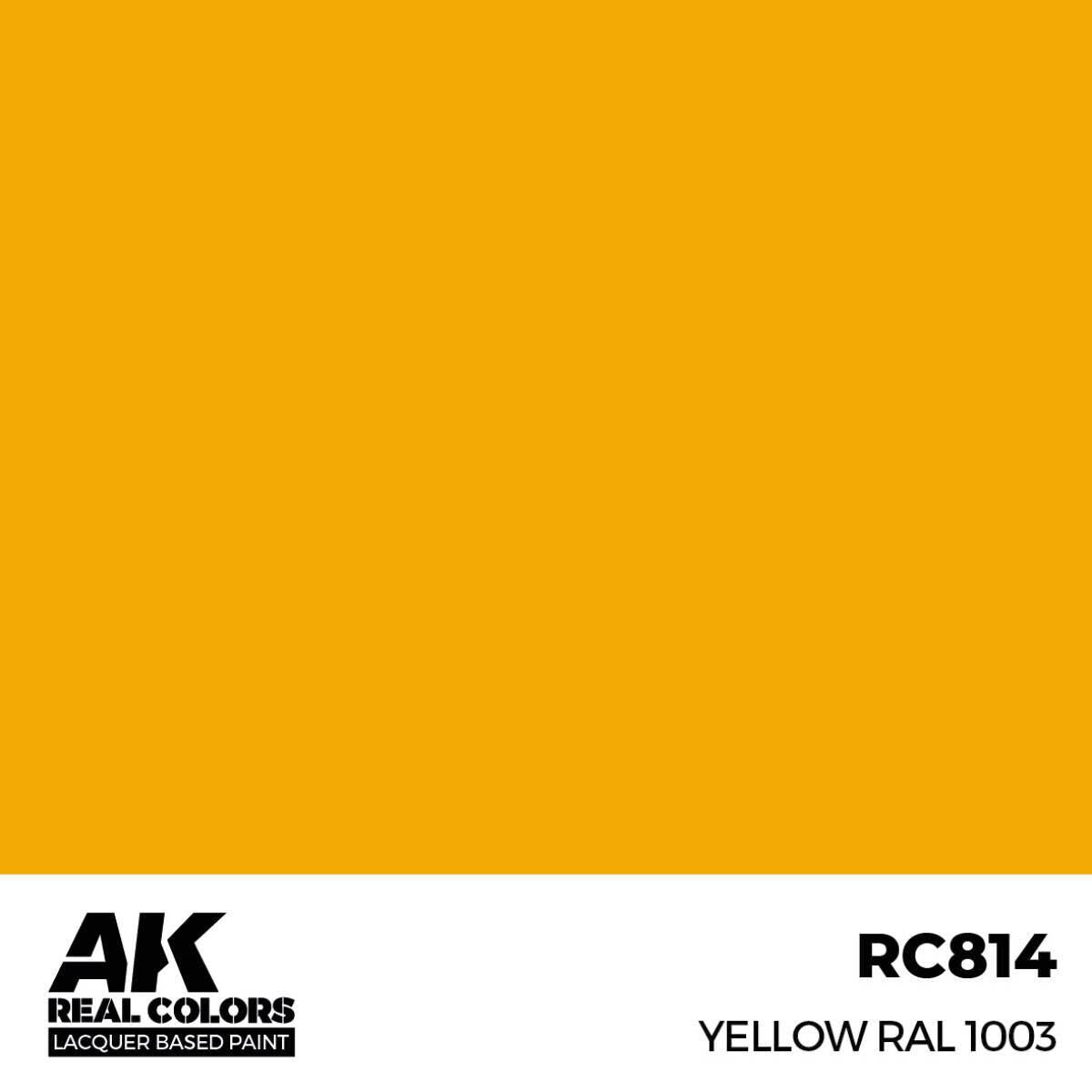 AK Interactive Real Colors: Yellow RAL 1003 - 17ml Lacquer Paint AK Interactive