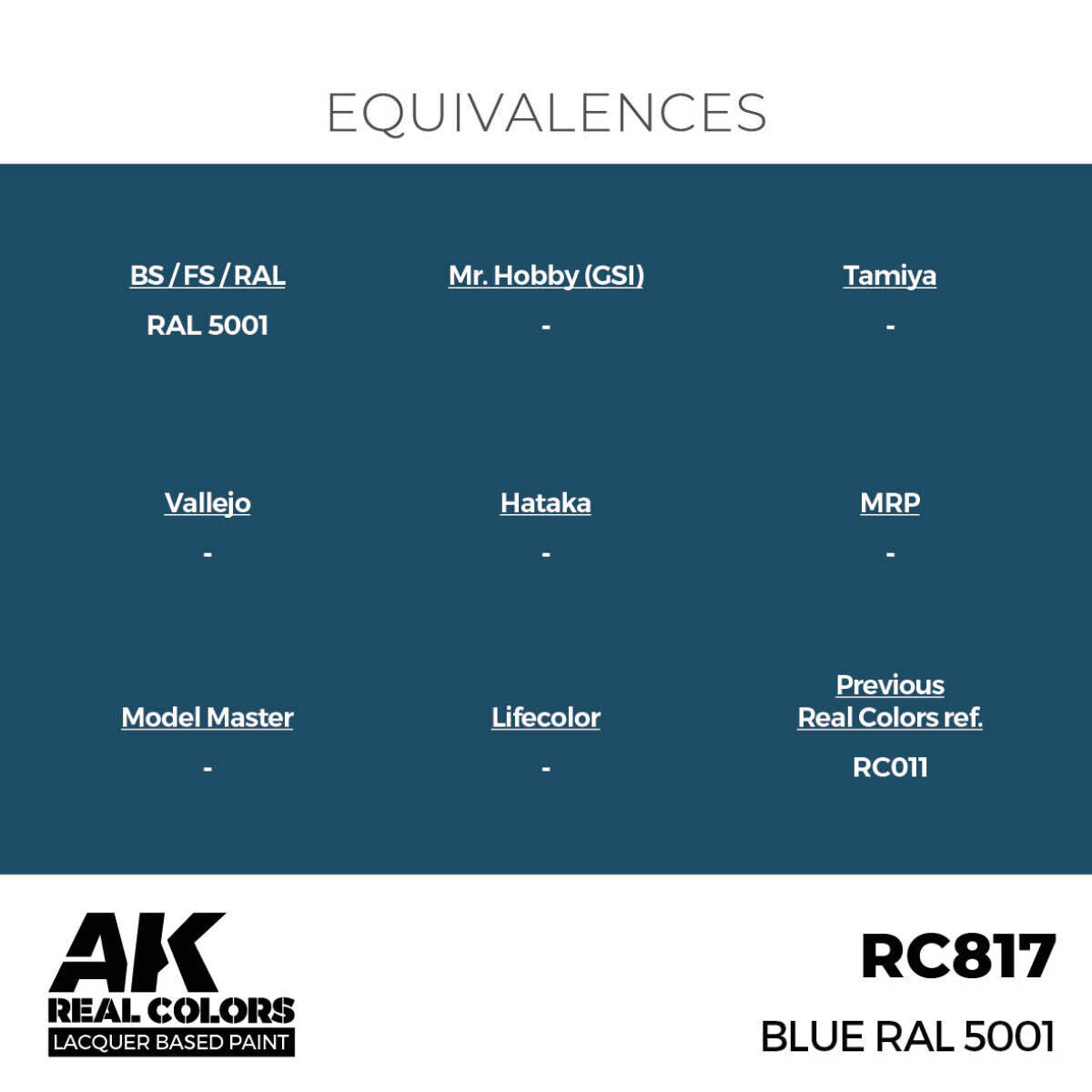 AK Interactive Real Colors: Blue RAL 5001 - 17ml Lacquer Paint AK Interactive