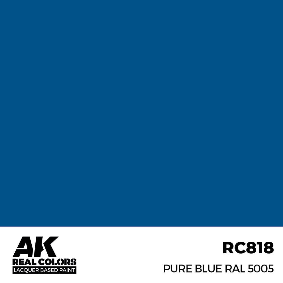 AK Interactive Real Colors: Pure Blue RAL 5005 - 17ml Lacquer Paint AK Interactive