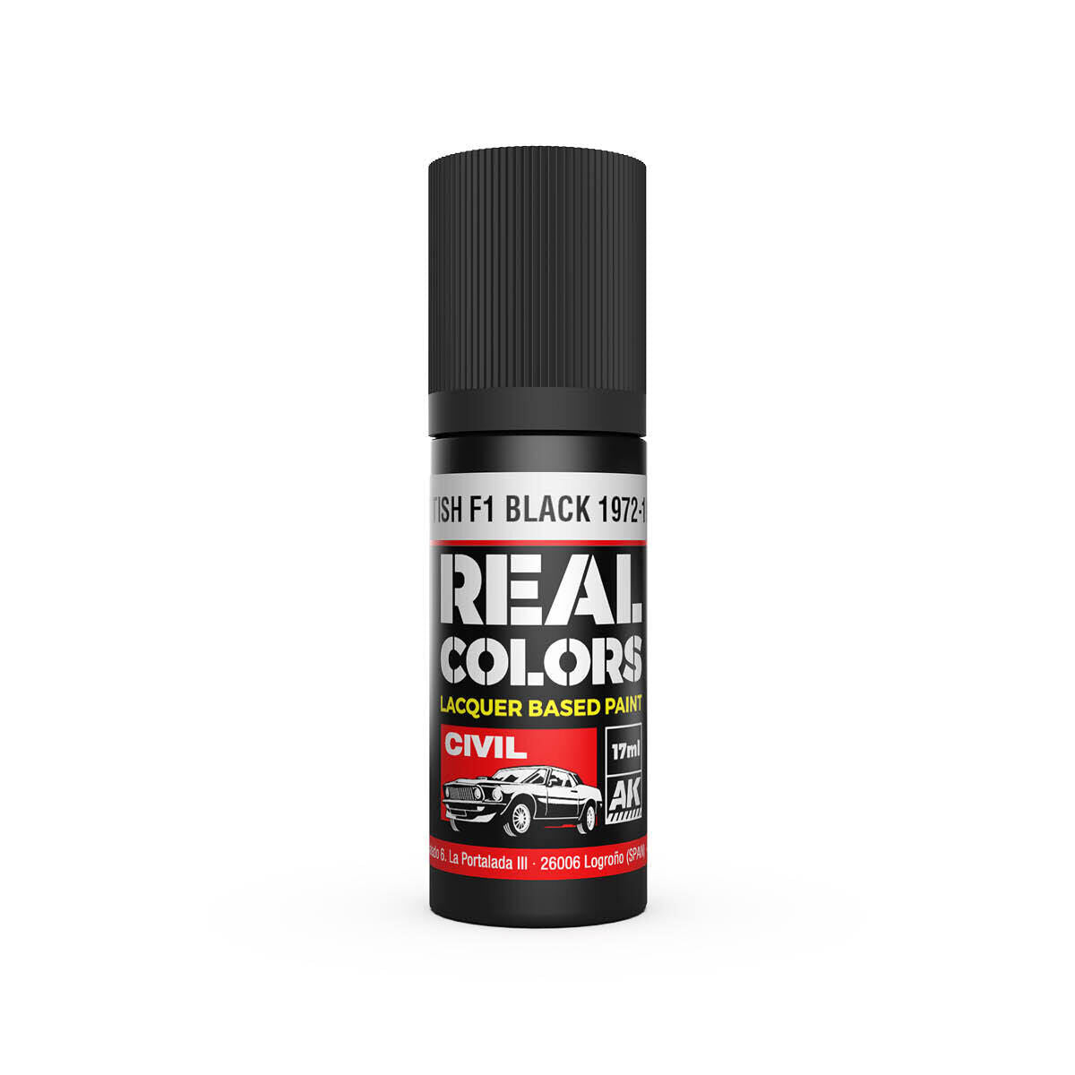 AK Interactive Real Colors: British F1 Black 1972-1986 - 17ml Lacquer Paint AK Interactive