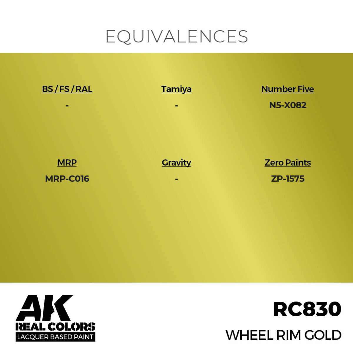 AK Interactive Real Colors: Wheel Rim Gold - 17ml Lacquer Paint AK Interactive