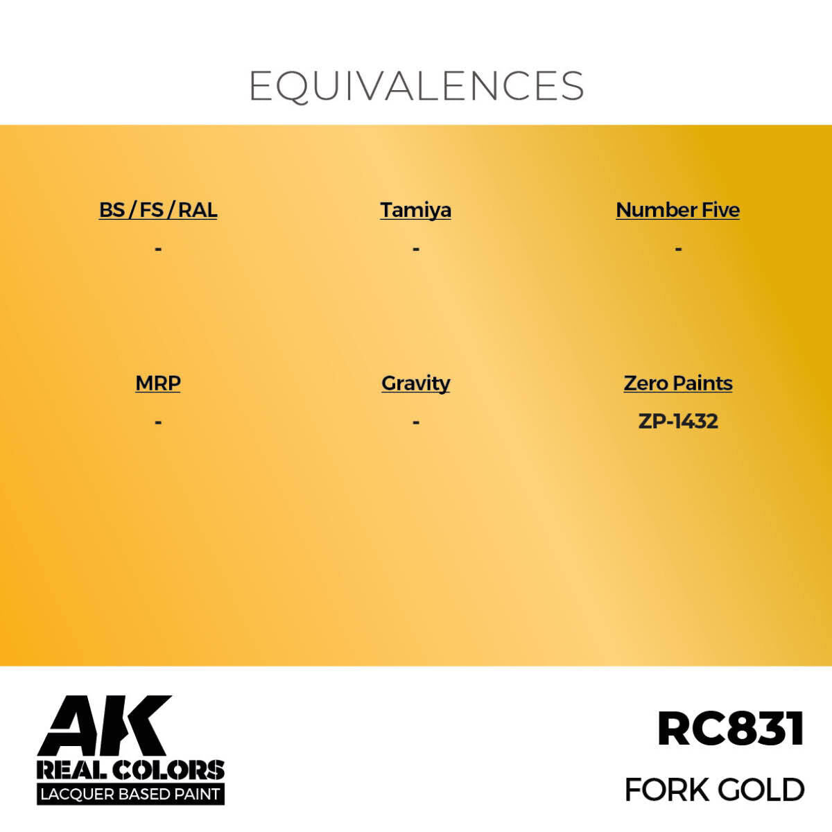 AK Interactive Real Colors: Fork Gold - 17ml Lacquer Paint AK Interactive