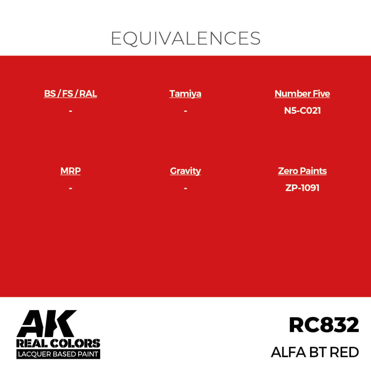 AK Interactive Real Colors: Alfa BT Red - 17ml Lacquer Paint AK Interactive
