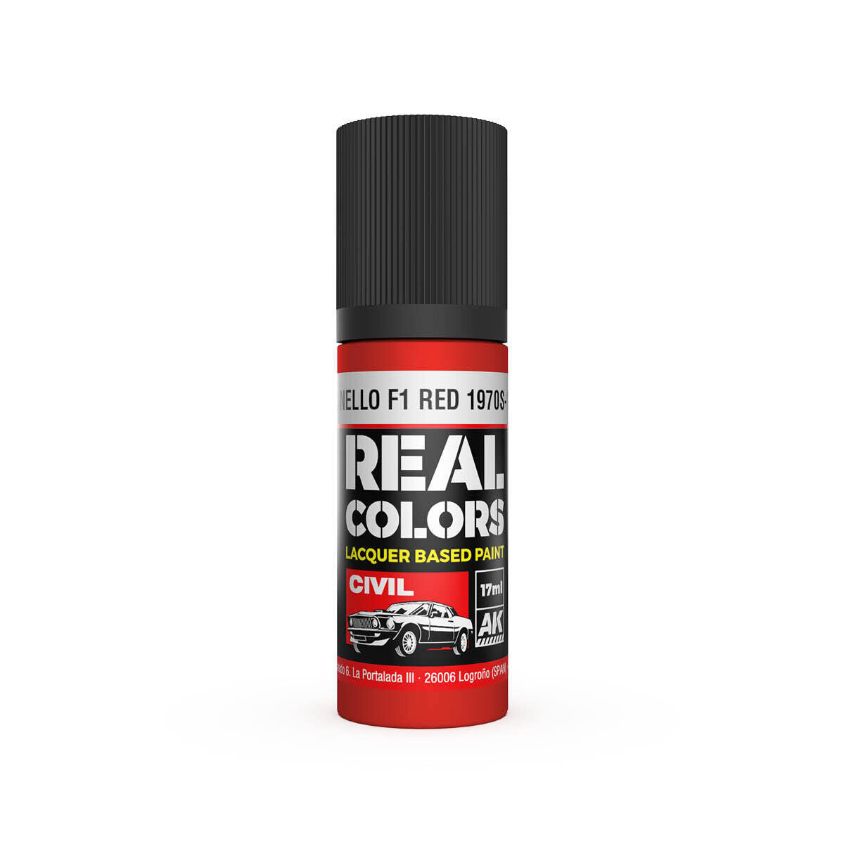 AK Interactive Real Colors: Maranello F1 Red 1970s-1980s - 17ml Lacquer Paint AK Interactive