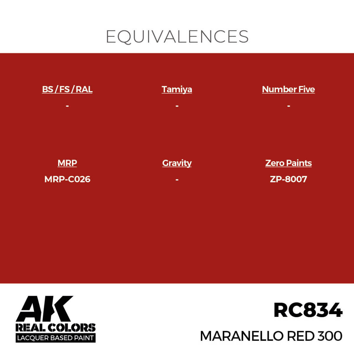 AK Interactive Real Colors: Maranello Red 300 - 17ml Lacquer Paint AK Interactive