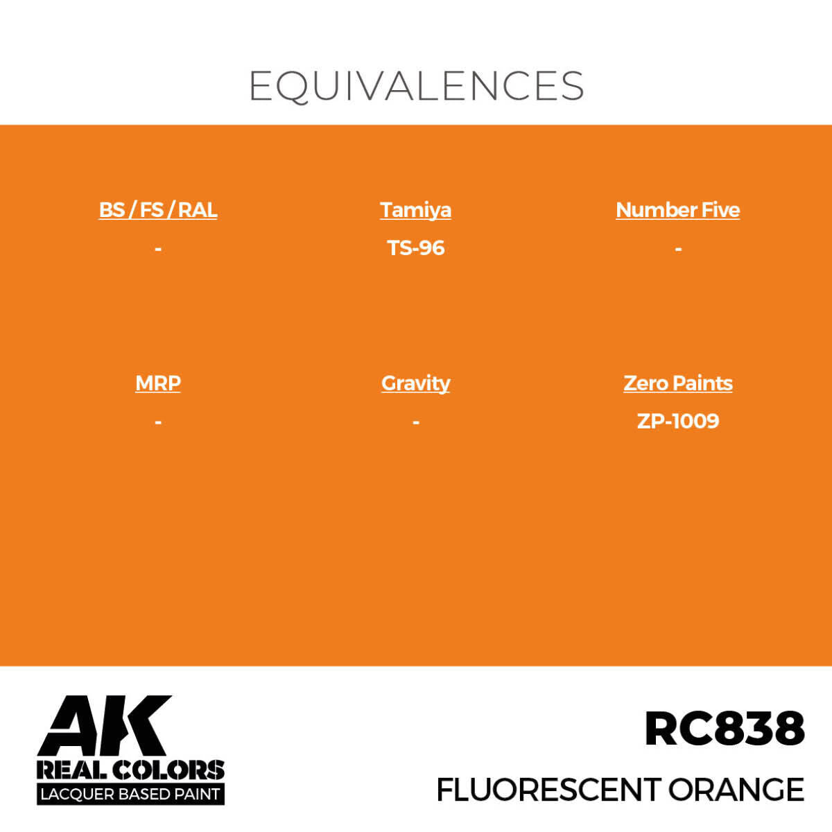 AK Interactive Real Colors: Fluorescent Orange - 17ml Lacquer Paint AK Interactive