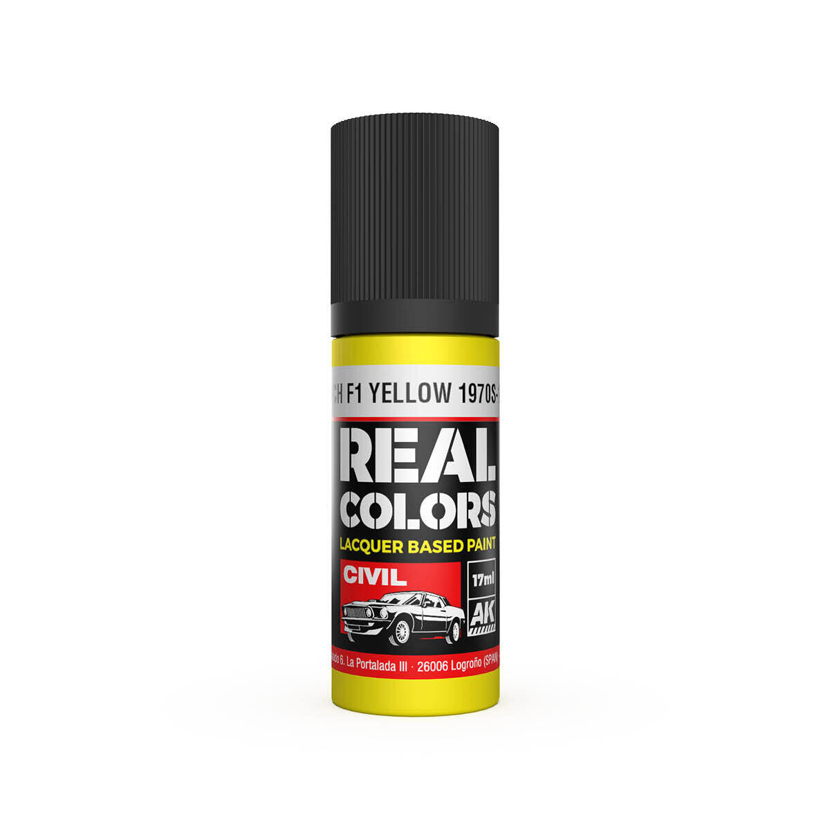 AK Interactive Real Colors: French F1 Yellow 1970s-1980s - 17ml Lacquer Paint AK Interactive