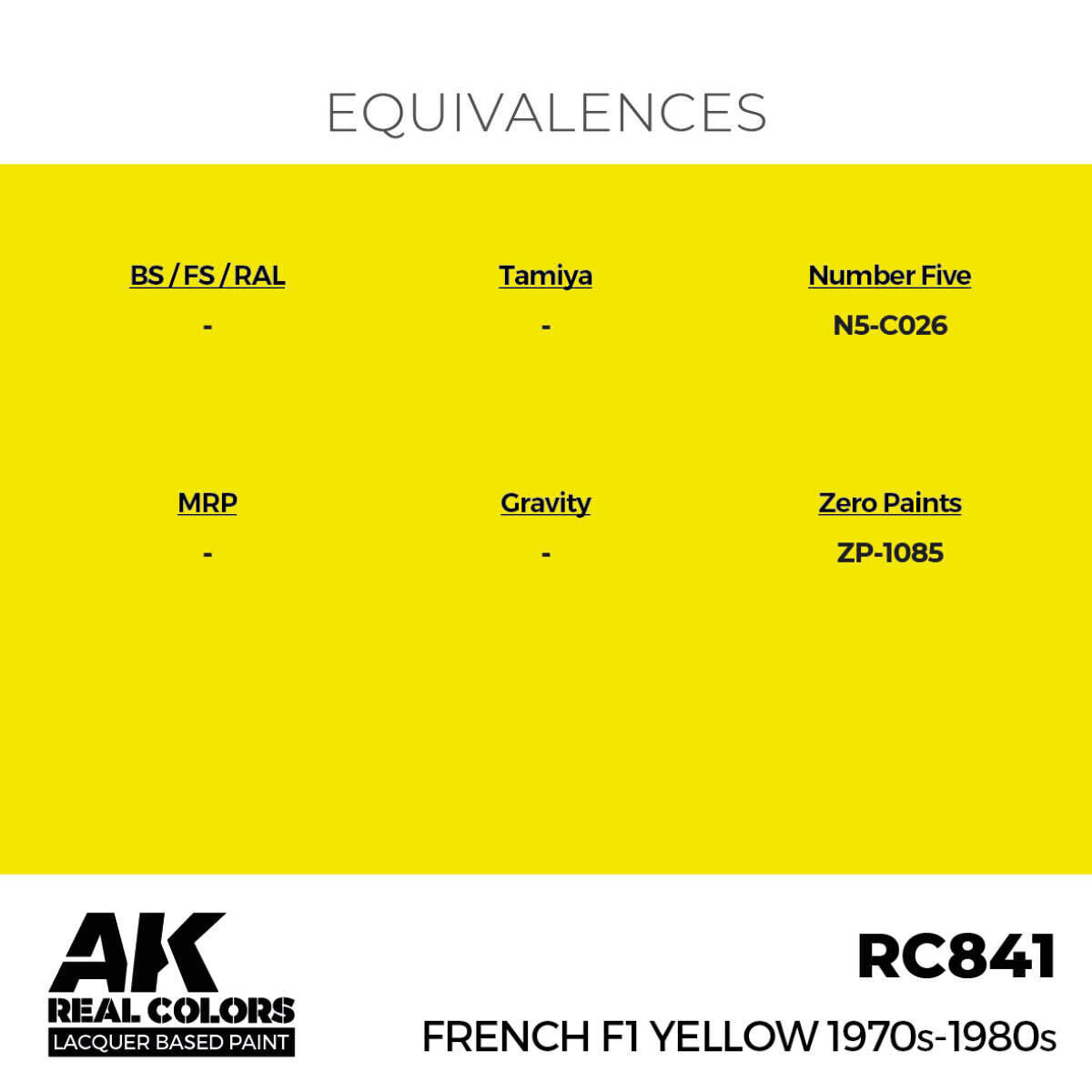 AK Interactive Real Colors: French F1 Yellow 1970s-1980s - 17ml Lacquer Paint AK Interactive