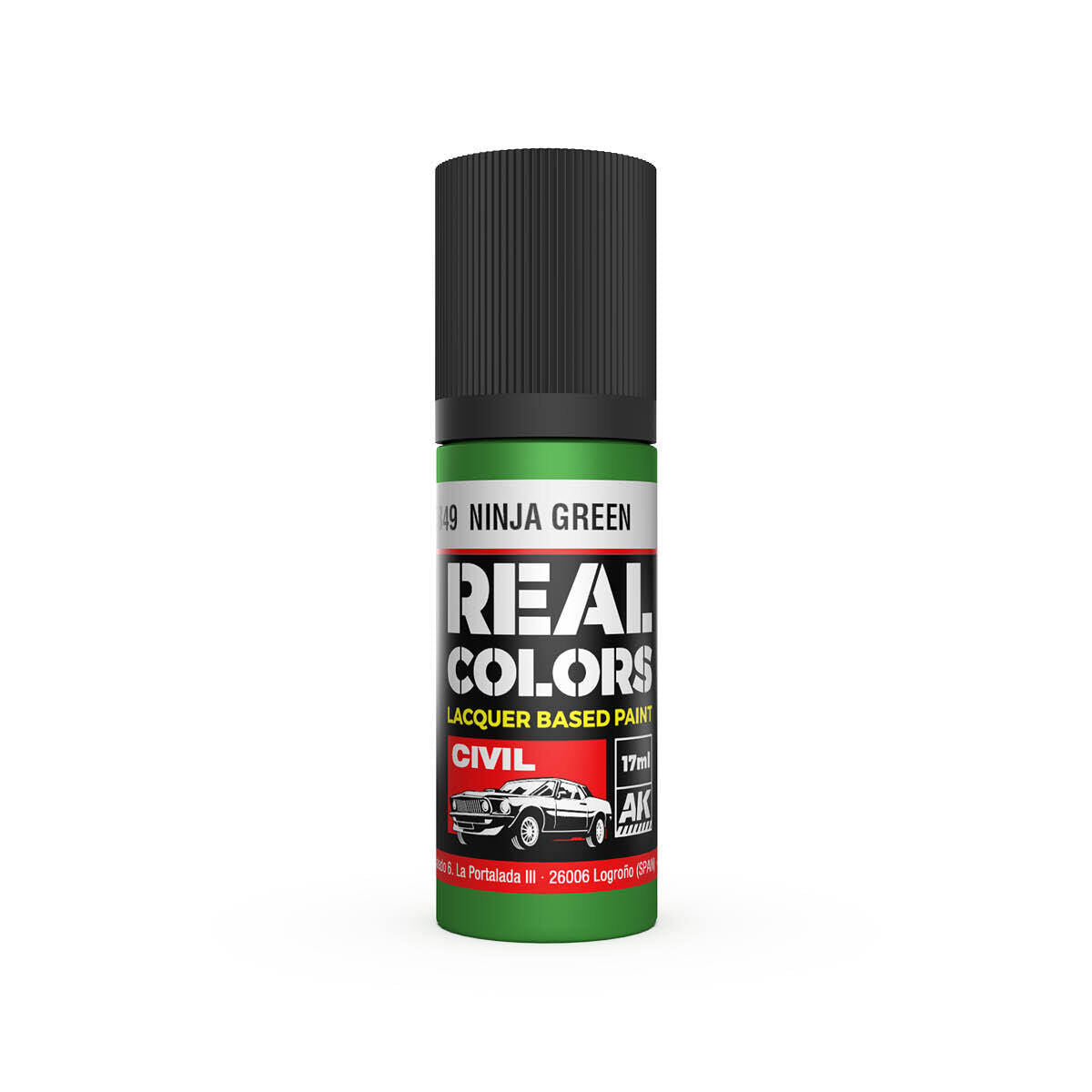 AK Interactive Real Colors: Ninja Green - 17ml Lacquer Paint AK Interactive