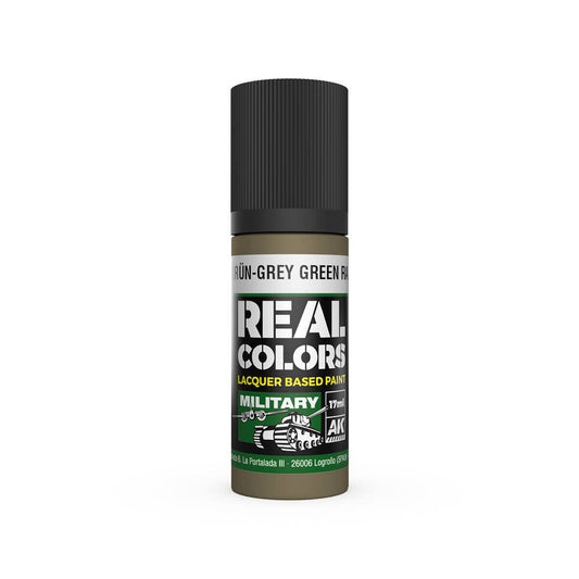 AK Interactive Real Colors: Graugrun-Grey Green RAL 7008 - 17ml Lacquer Paint AK Interactive