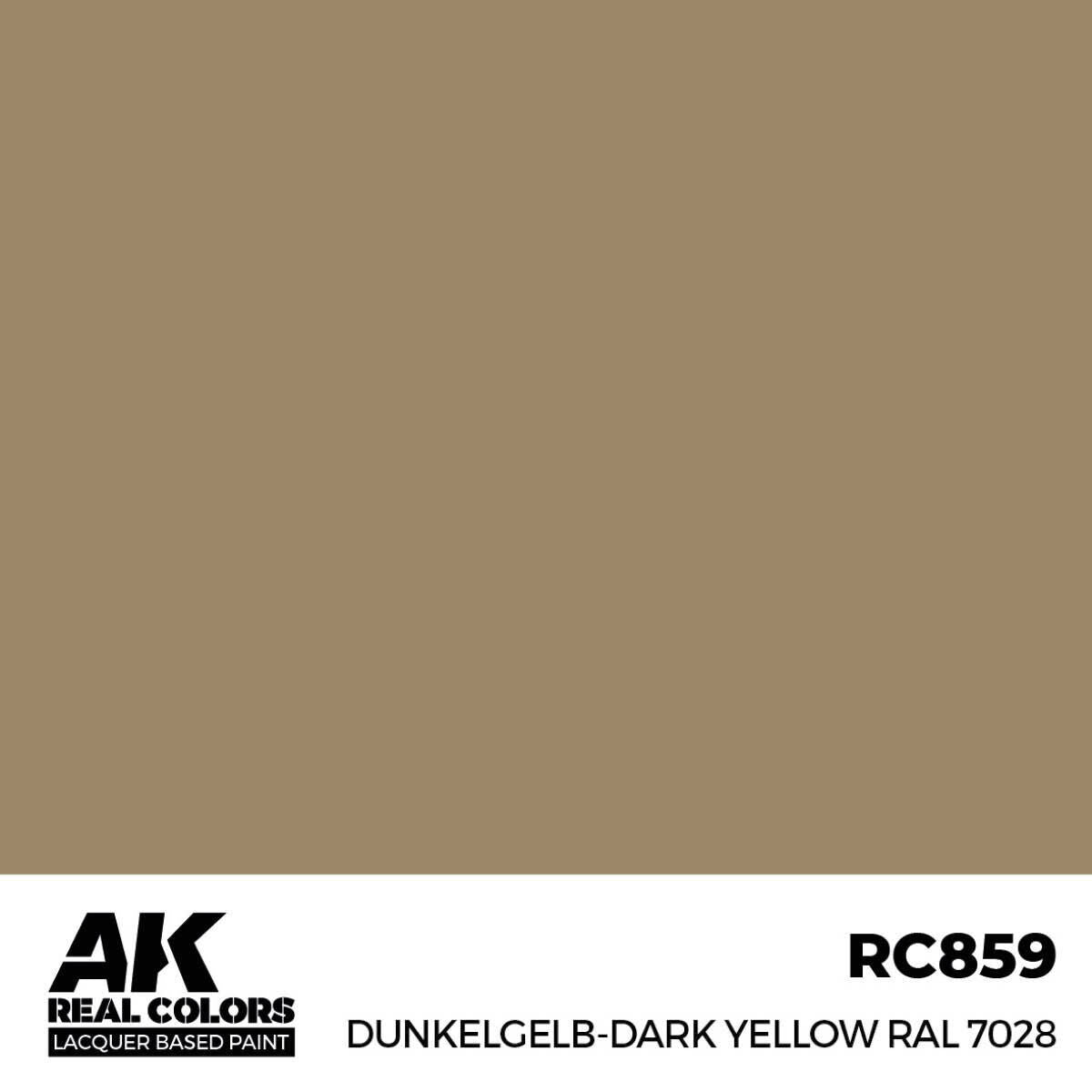 AK Interactive Real Colors: Dunkelgelb-Dark Yellow RAL 7028 - 17ml Lacquer Paint AK Interactive
