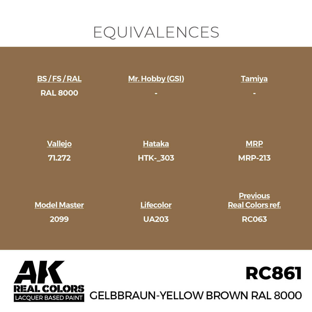 AK Interactive Real Colors: Gelbbraun-Yellow Brown RAL 8000 - 17ml Lacquer Paint AK Interactive