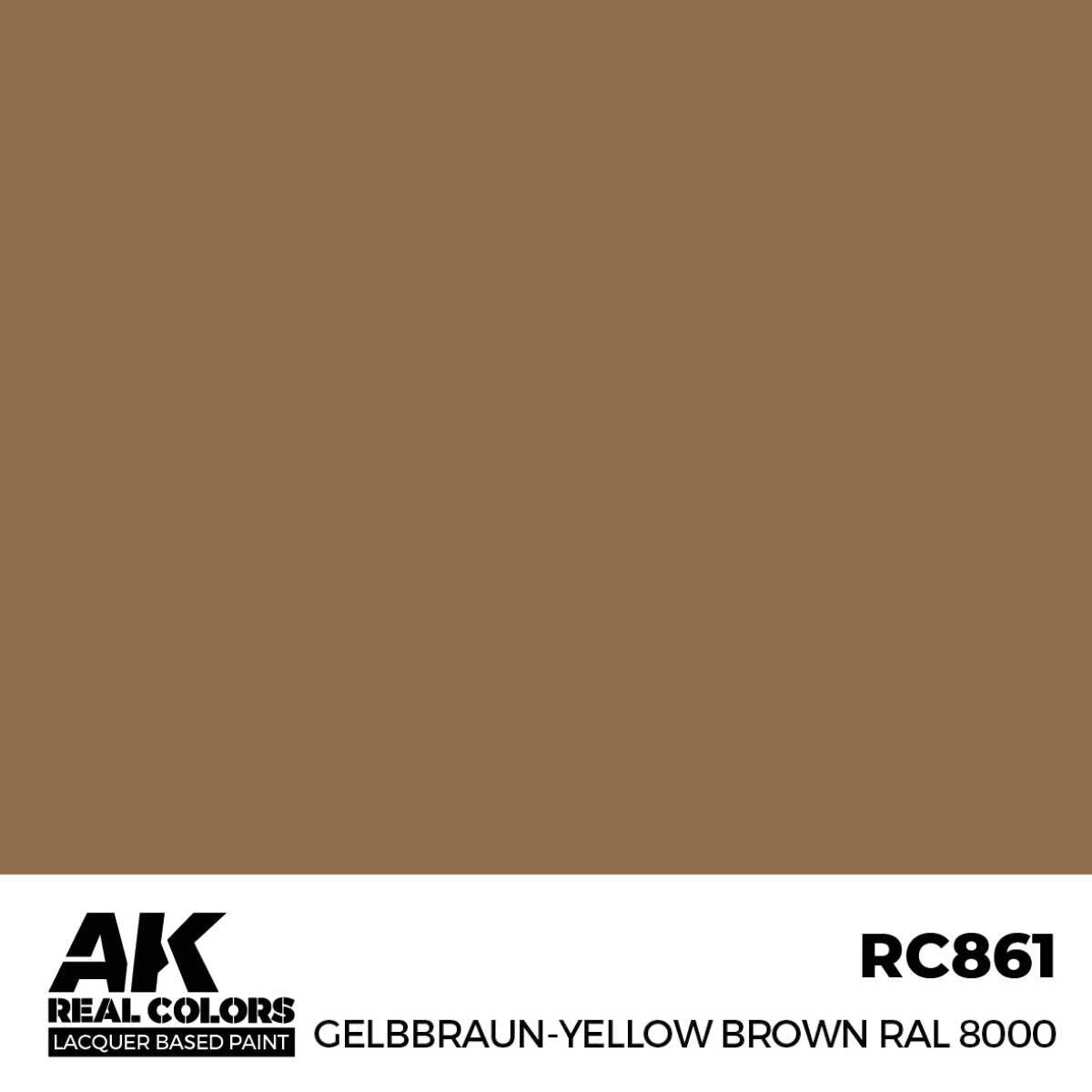 AK Interactive Real Colors: Gelbbraun-Yellow Brown RAL 8000 - 17ml Lacquer Paint AK Interactive