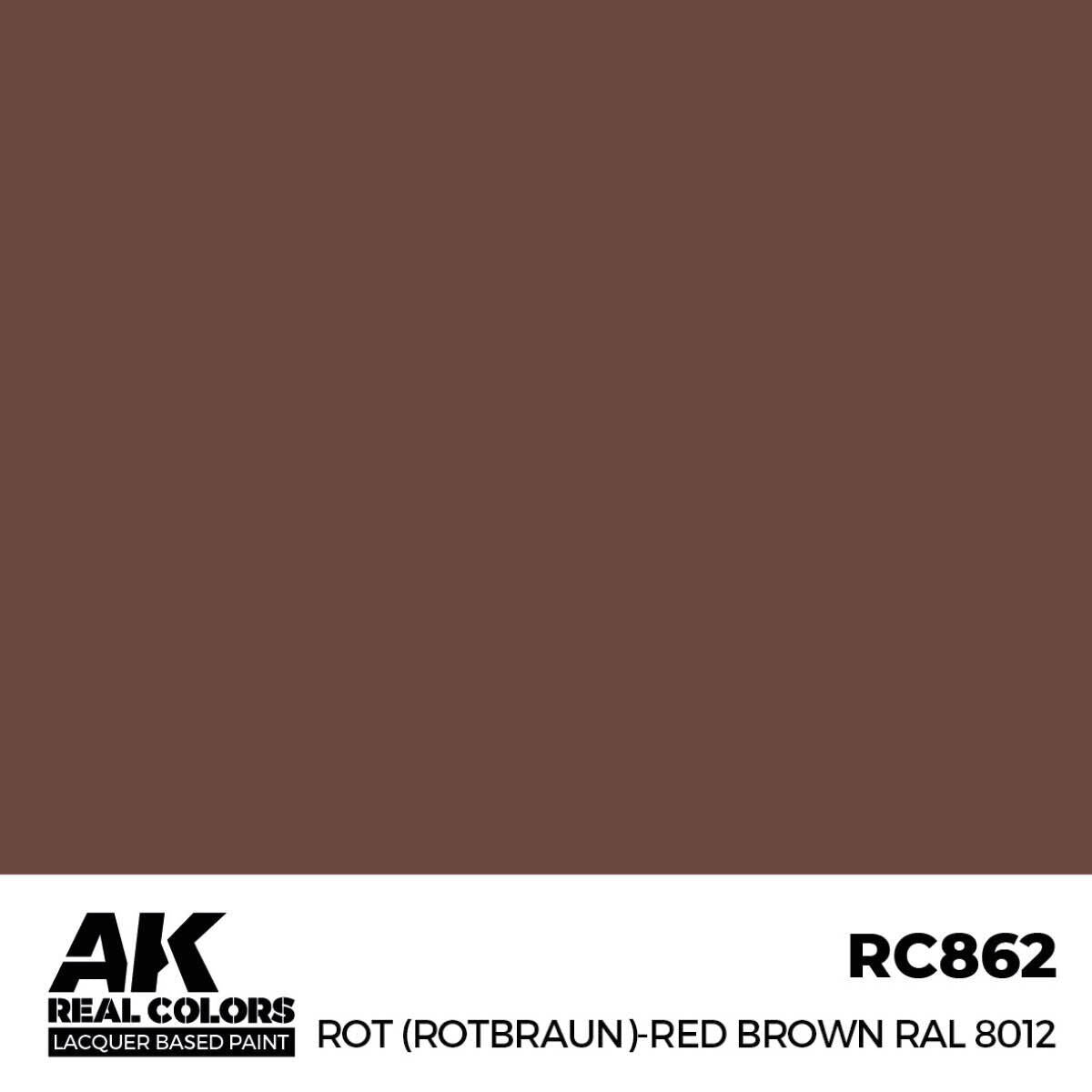 AK Interactive Real Colors: Rot (Rotbraun)-Red Brown RAL 8012 - 17ml Lacquer Paint AK Interactive