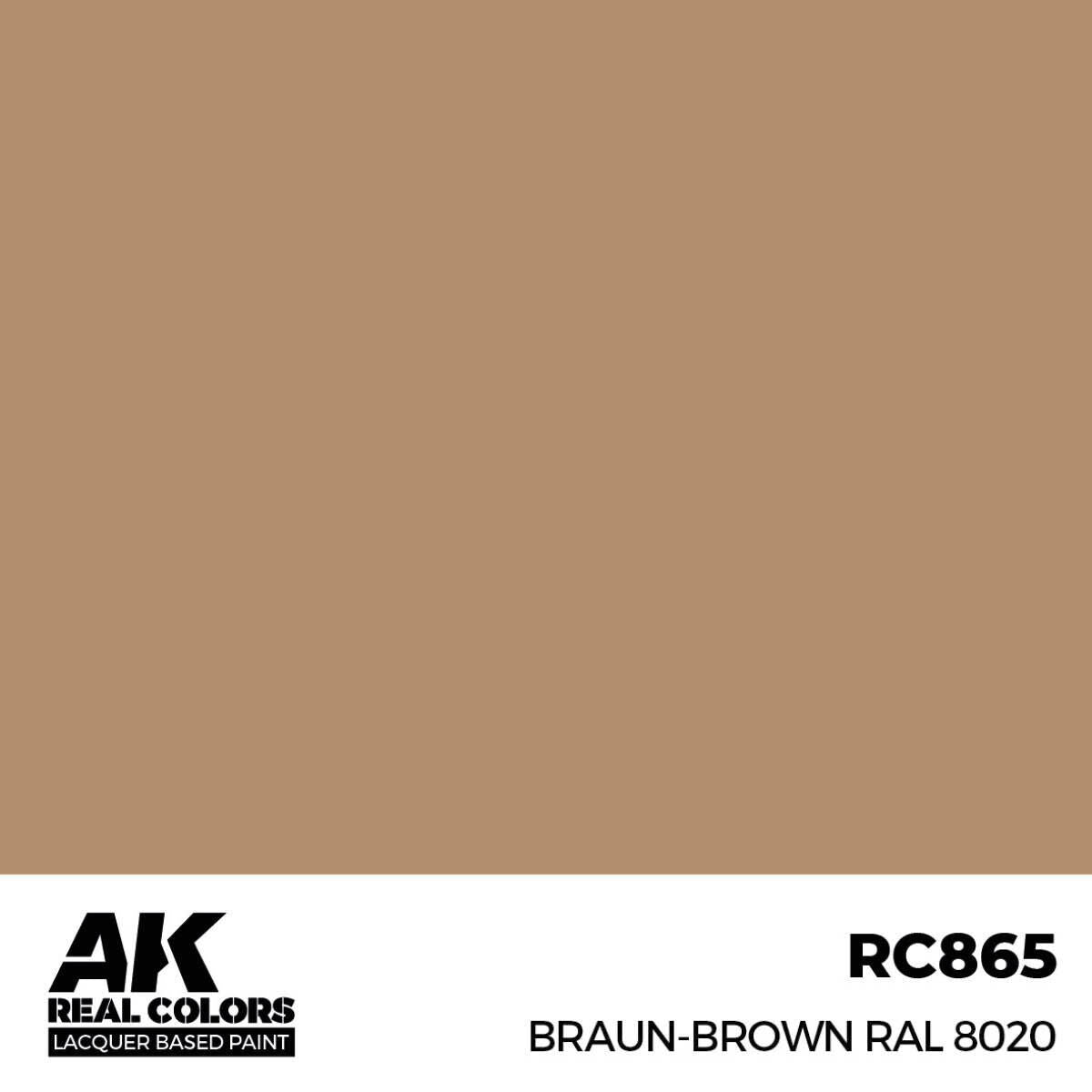 AK Interactive Real Colors: Braun-Brown RAL 8020 - 17ml Lacquer Paint AK Interactive
