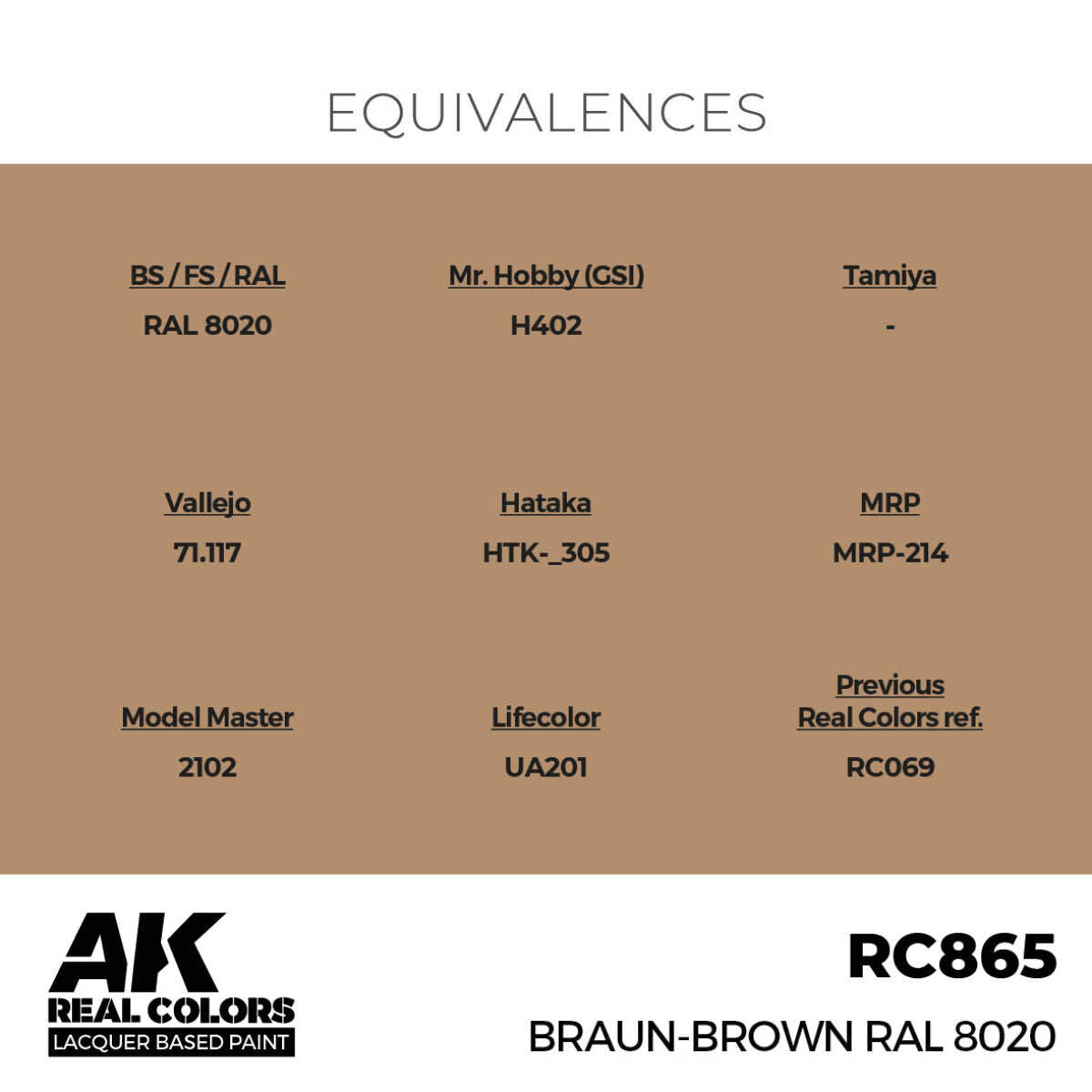 AK Interactive Real Colors: Braun-Brown RAL 8020 - 17ml Lacquer Paint AK Interactive