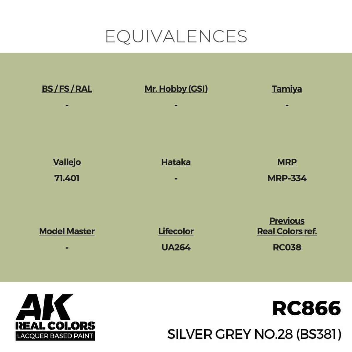 AK Interactive Real Colors: Silver Grey No.28 (BS381) - 17ml Lacquer Paint AK Interactive
