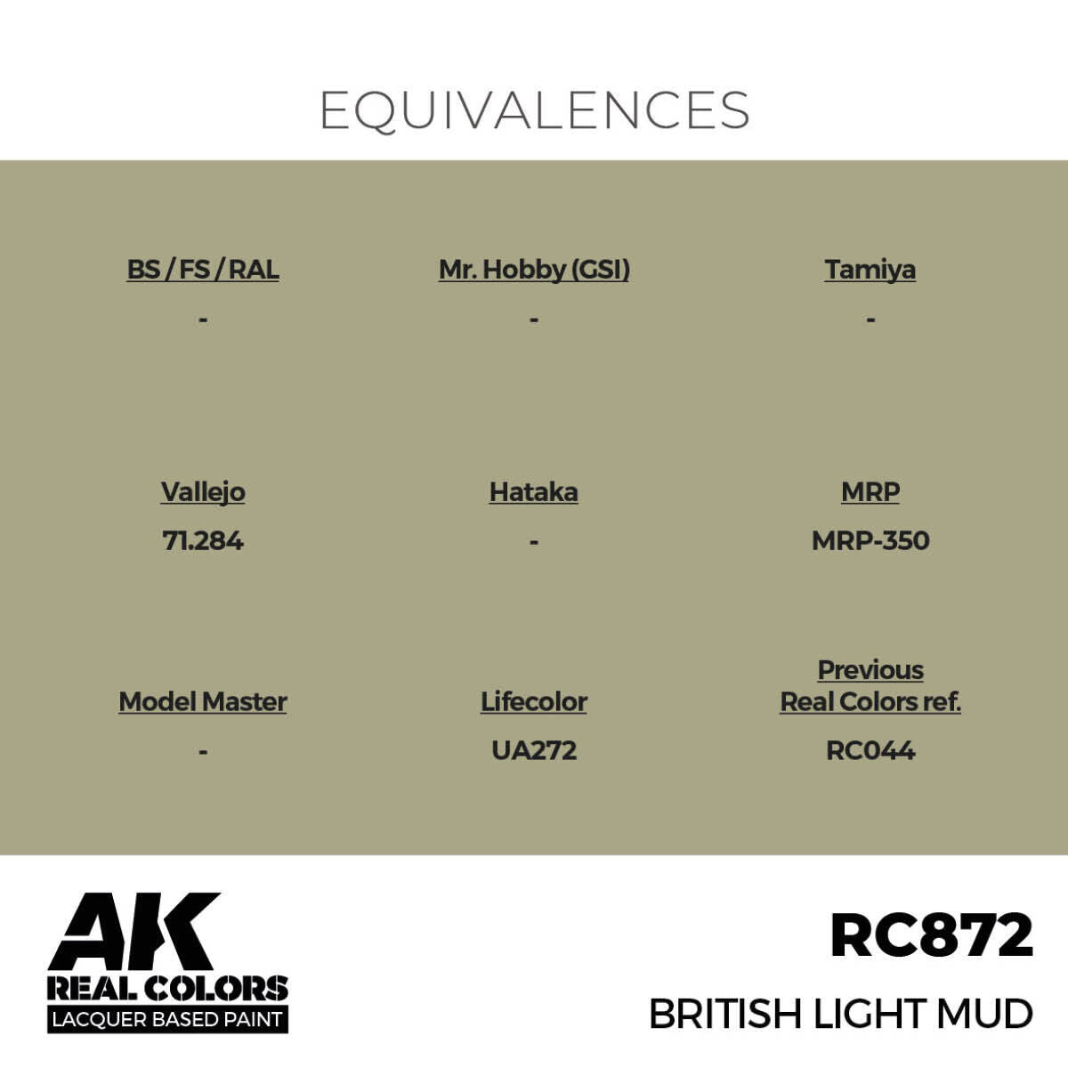 AK Interactive Real Colors: British Light Mud - 17ml Lacquer Paint AK Interactive