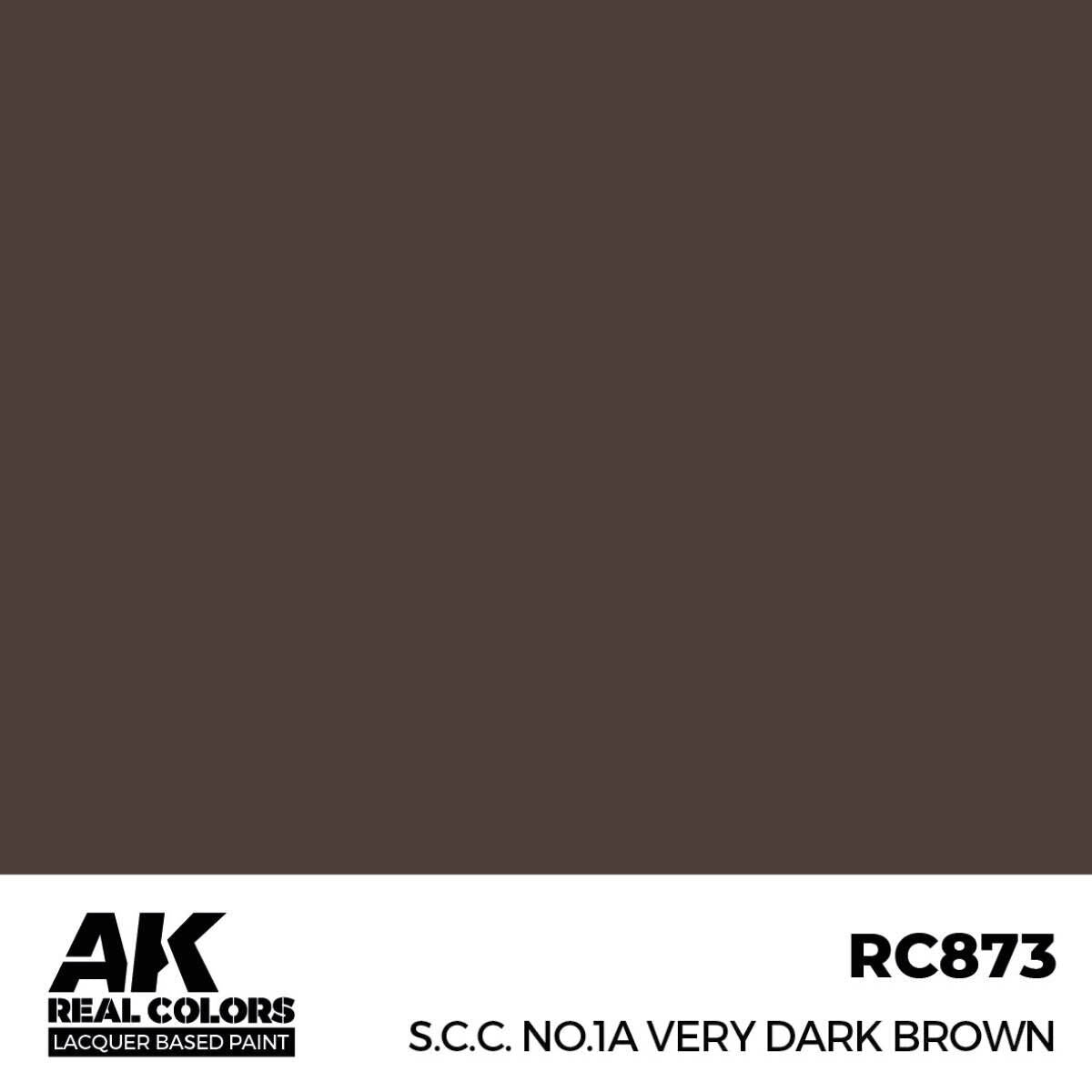 AK Interactive Real Colors: S.C.C. No.1A Very Dark Brown - 17ml Lacquer Paint AK Interactive