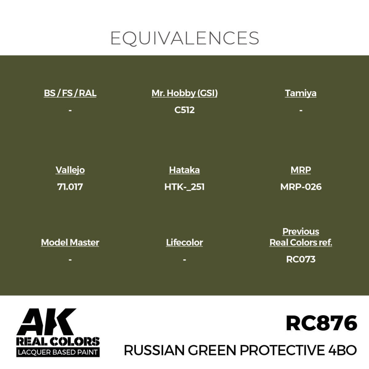 AK Interactive Real Colors: Russian Green Protective 4BO - 17ml Lacquer Paint AK Interactive