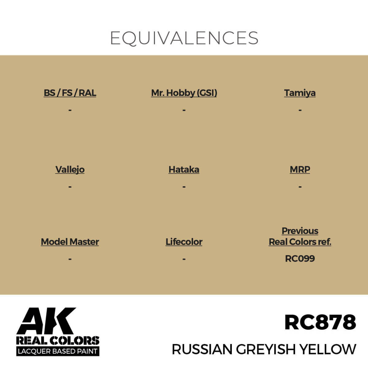 AK Interactive Real Colors: Russian Greyish Yellow - 17ml Lacquer Paint AK Interactive