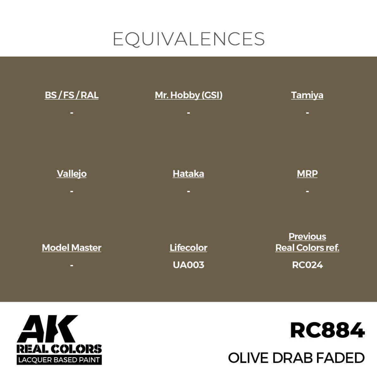 AK Interactive Real Colors: Olive Drab Faded - 17ml Lacquer Paint AK Interactive