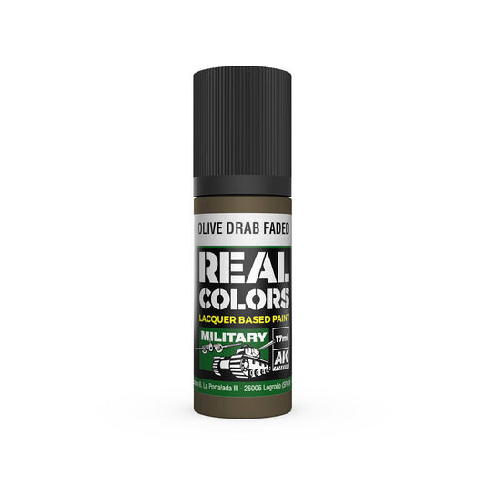 AK Interactive Real Colors: Olive Drab Faded - 17ml Lacquer Paint AK Interactive