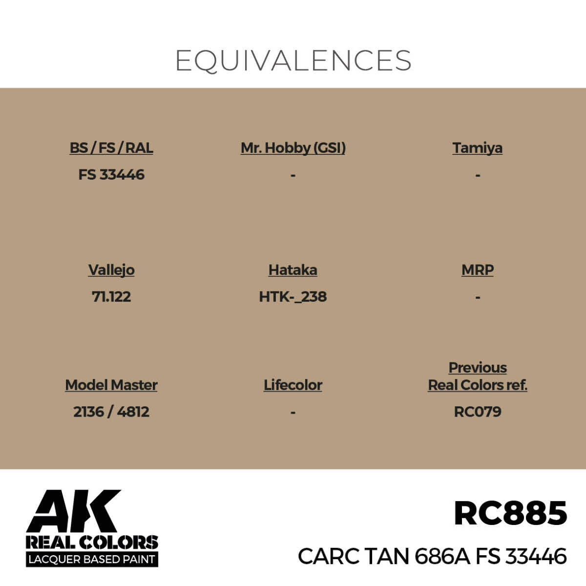 AK Interactive Real Colors: CARC Tan 686A FS 33446 - 17ml Lacquer Paint AK Interactive