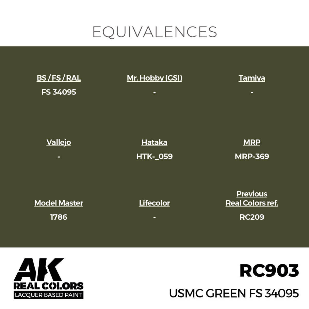 AK Interactive Real Colors: USMC Green FS 34095 - 17ml Lacquer Paint AK Interactive