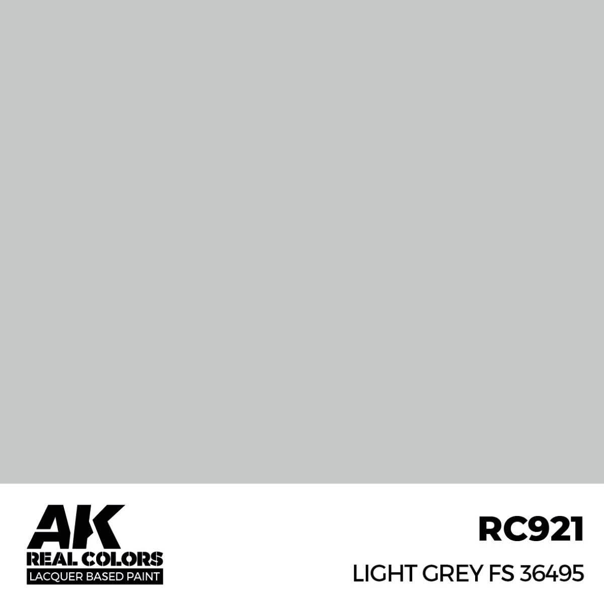 AK Interactive Real Colors: Light Grey FS 36495 - 17ml Lacquer Paint AK Interactive