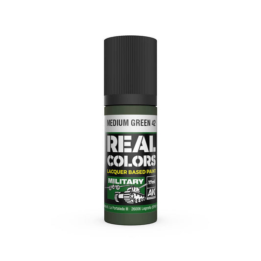 AK Interactive Real Colors: Medium Green 42 - 17ml Lacquer Paint AK Interactive