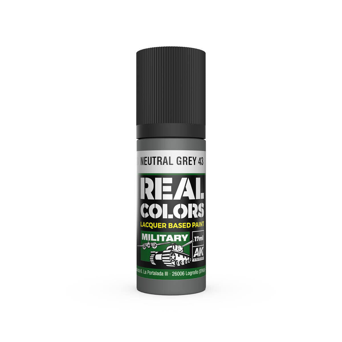 AK Interactive Real Colors: Neutral Grey 43 - 17ml Lacquer Paint AK Interactive