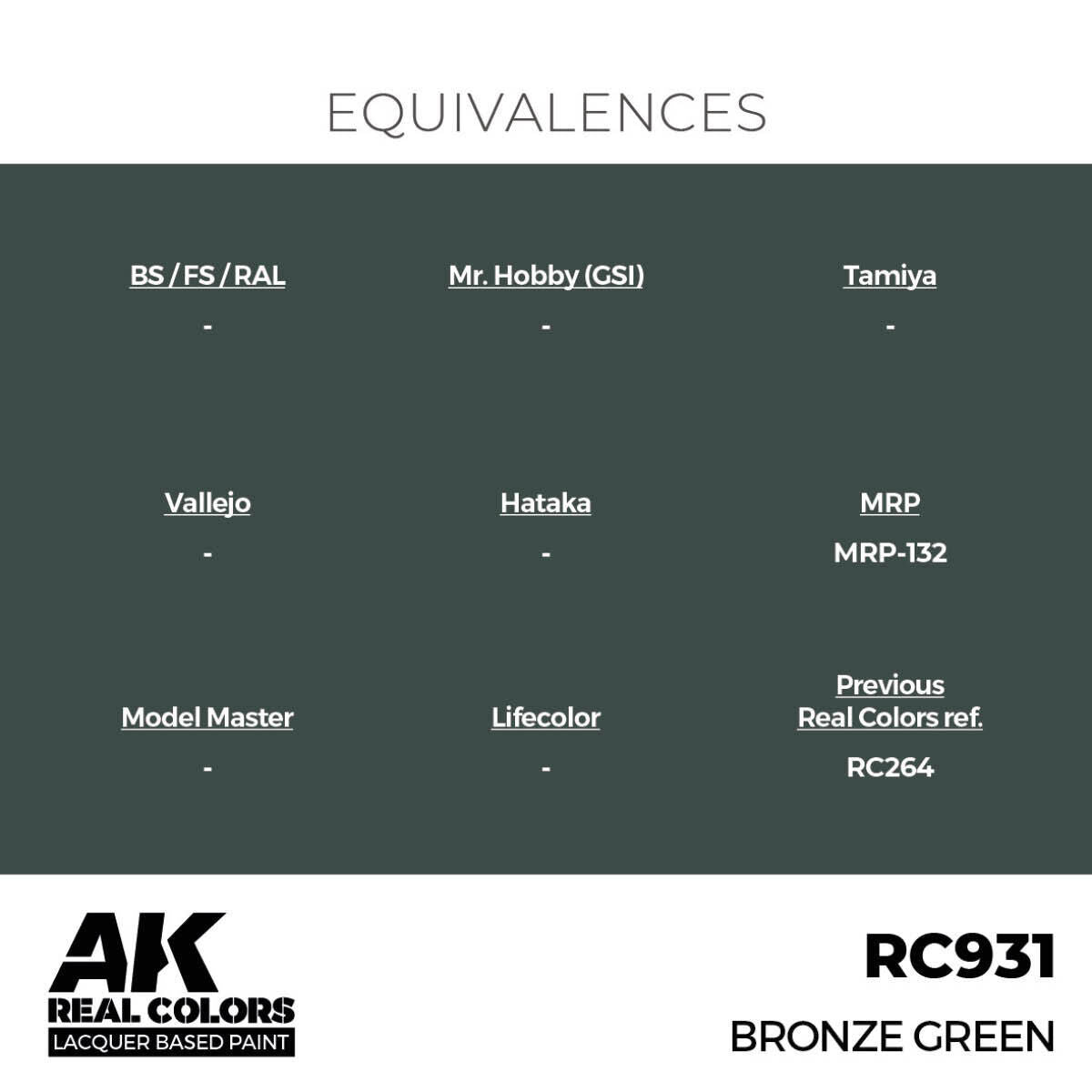 AK Interactive Real Colors: Bronze Green - 17ml Lacquer Paint AK Interactive