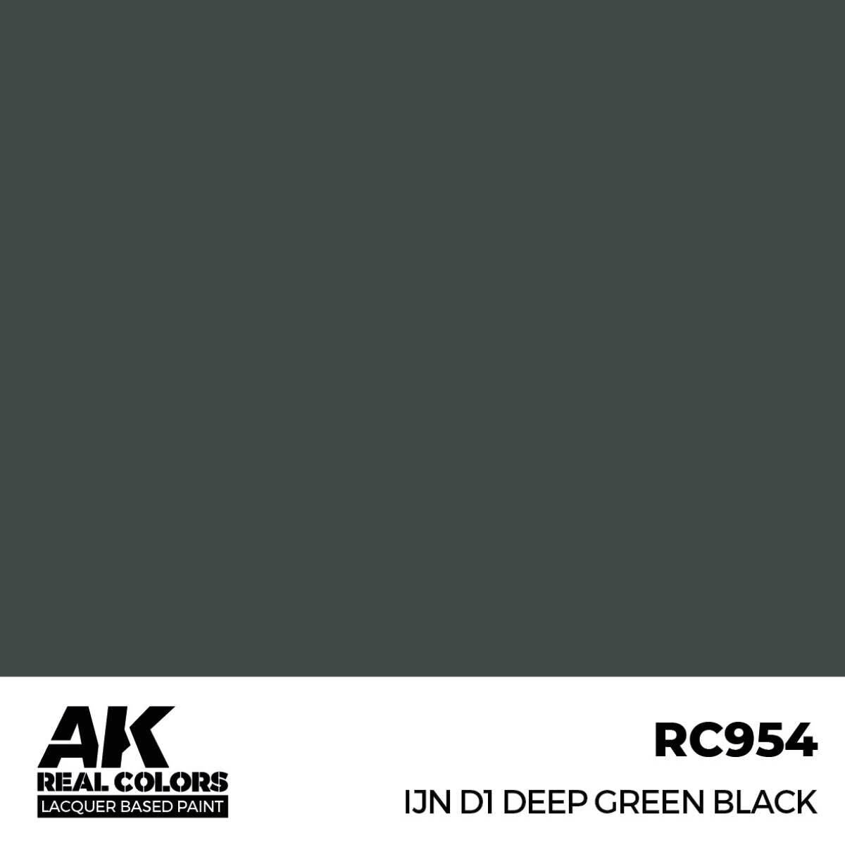 AK Interactive Real Colors: IJN D1 Deep Green Black - 17ml Lacquer Paint AK Interactive