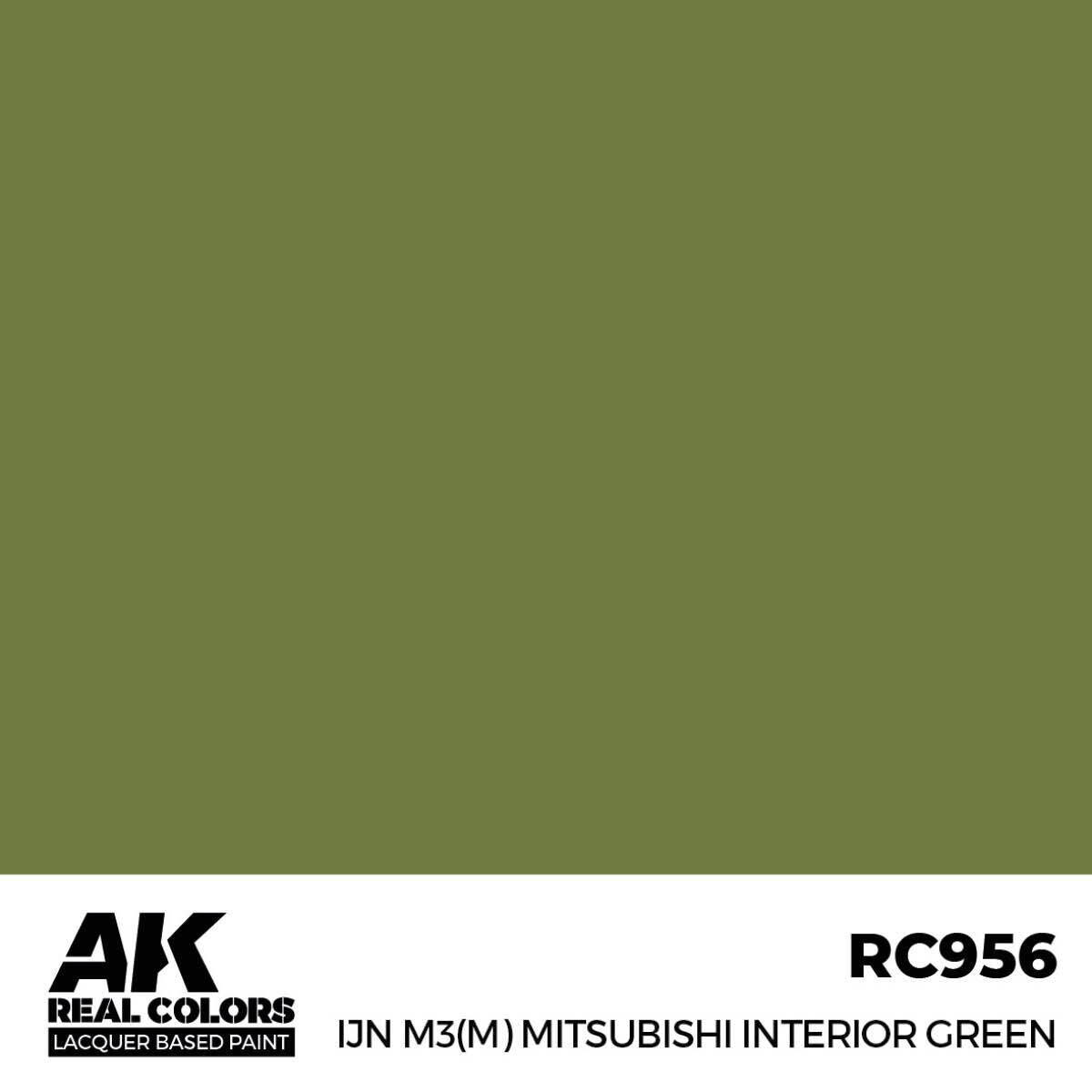 AK Interactive Real Colors: IJN M3 (M) MITSUBISHI Interior Green - 17ml Lacquer Paint AK Interactive