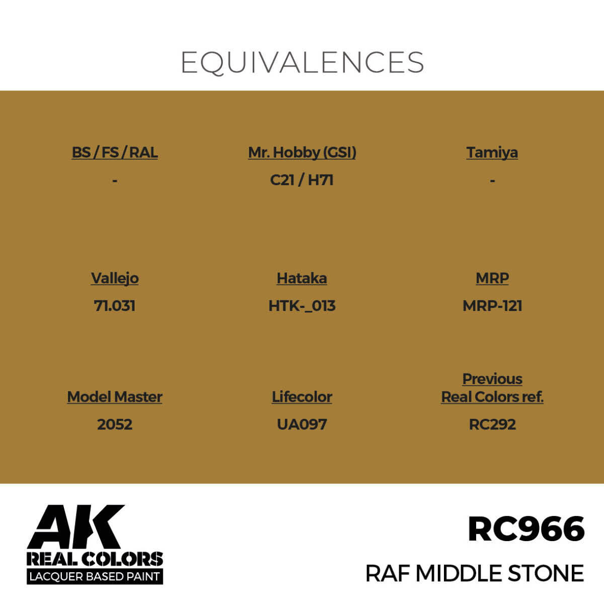 AK Interactive Real Colors: RAF Middle Stone - 17ml Lacquer Paint AK Interactive