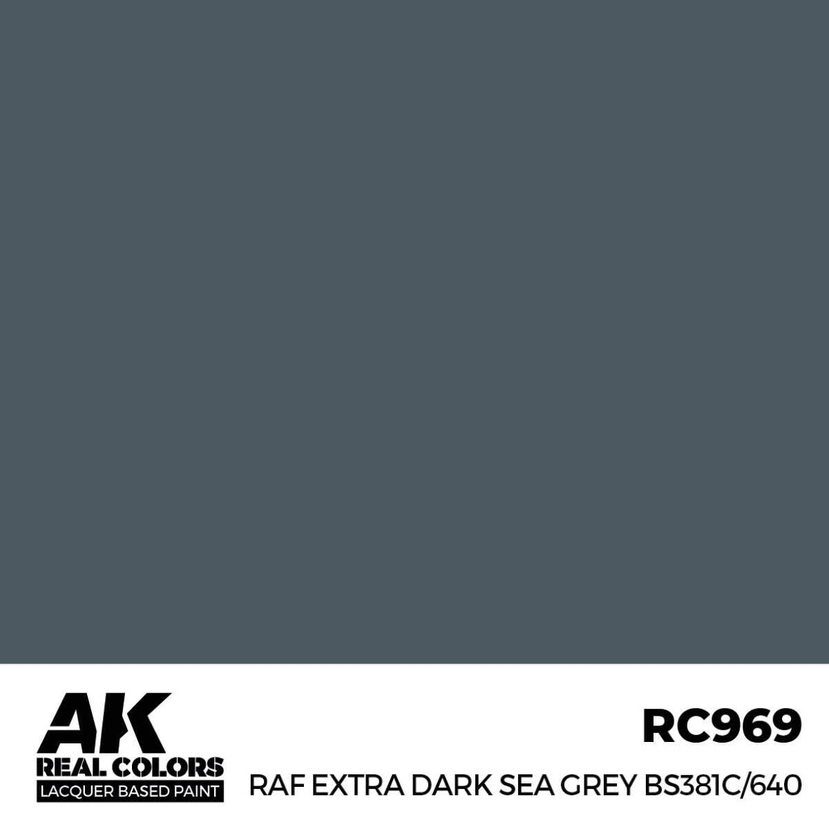 AK Interactive Real Colors: RAF Extra Dark Sea Grey BS381C/640 - 17ml Lacquer Paint AK Interactive