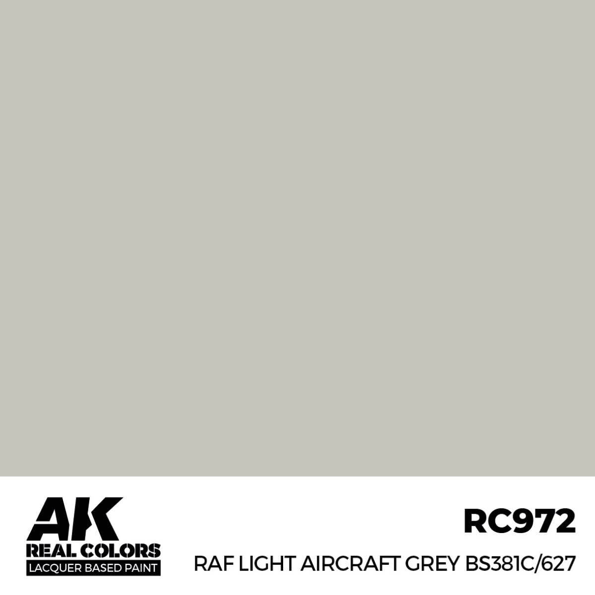 AK Interactive Real Colors: RAF Light Aircraft Grey BS381C/627 - 17ml Lacquer Paint AK Interactive