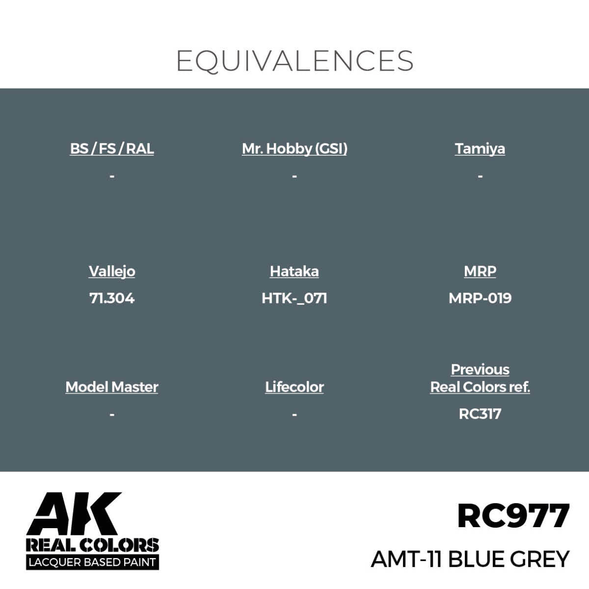 AK Interactive Real Colors: AMT-11 Blue Grey - 17ml Lacquer Paint AK Interactive