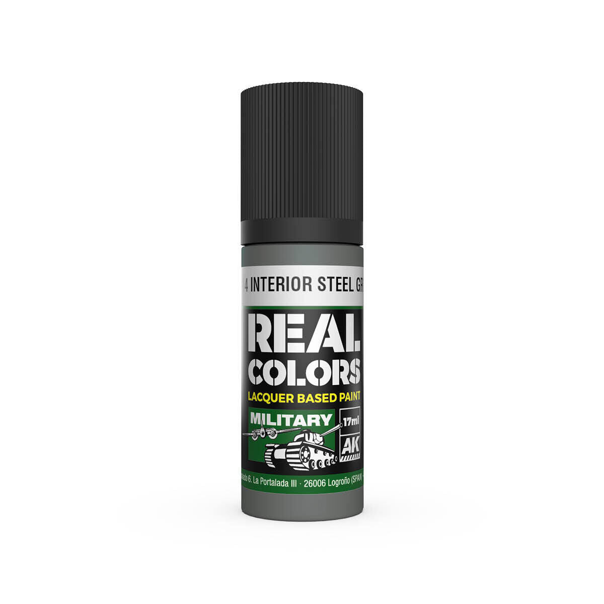 AK Interactive Real Colors: A-14 Interior Steel Grey - 17ml Lacquer Paint AK Interactive
