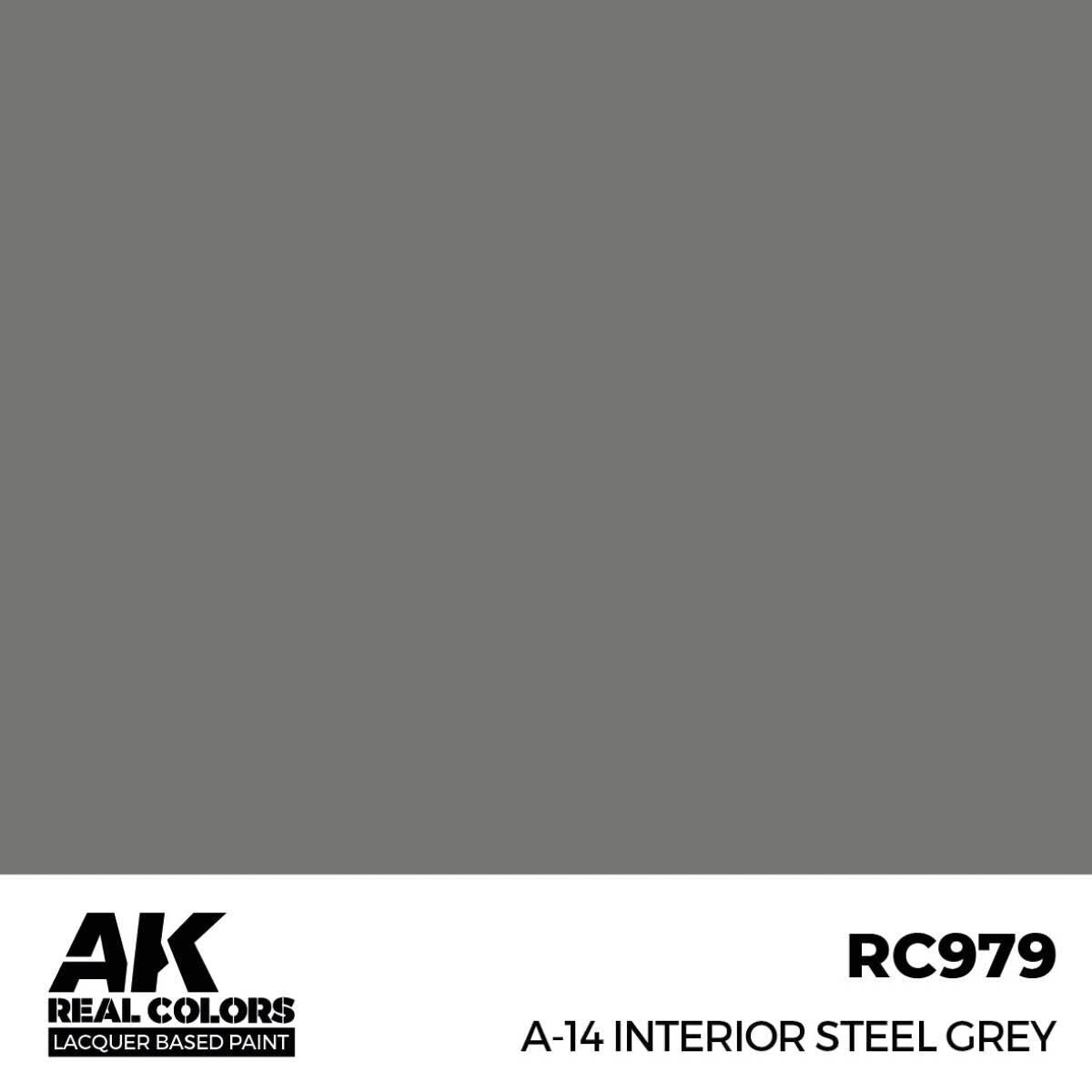 AK Interactive Real Colors: A-14 Interior Steel Grey - 17ml Lacquer Paint AK Interactive