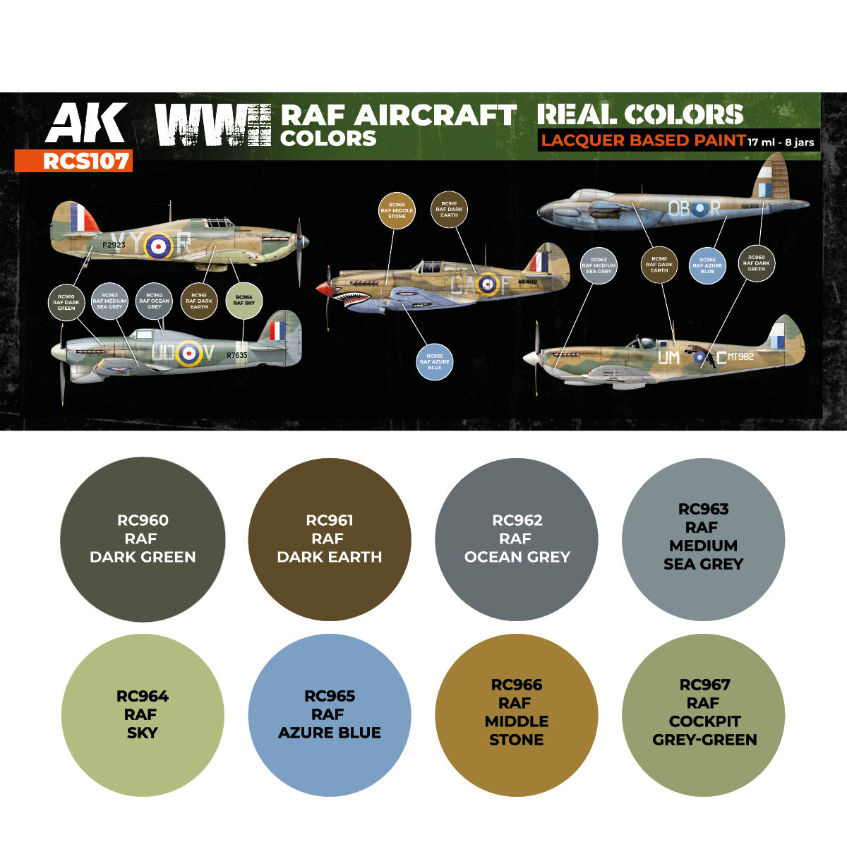 AK Interactive Real Colors Set: WWII RAF Aircraft Colours AK Interactive
