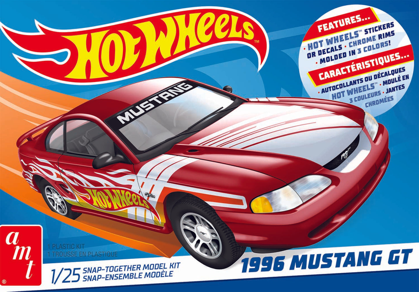 AMT 1/25 Hot Wheels 1996 Ford Mustang GT (Snap) 2T Plastic Model Kit