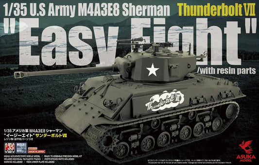 Asuka 1/35 M4A3E8 Sherman Easy Eight Thunderbolt VII w/ Resin Armour Plate Plastic Model Kit Asuka Model
