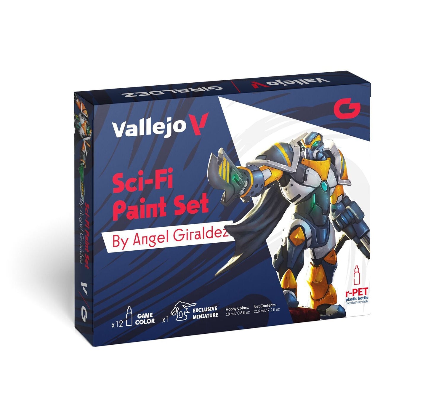 Vallejo Game Color Sci-Fi Paint Set by Angel Giraldez 12 Colours w/ Exclusive Miniature Acrylic Paint Set Vallejo