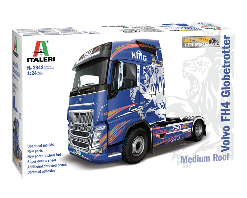 Italeri 1/24 VOLVO FH4 Globetrotter Medium Roof Plastic Model Kit Italeri